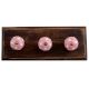 Pink White Dot Wooden Hooks